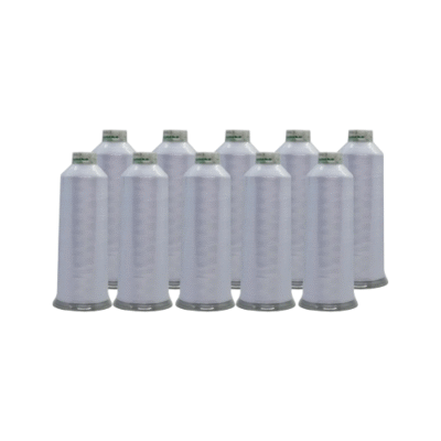 Hilo Polystitch Madeira Para Bordado color blanco, paquete de 10 conos